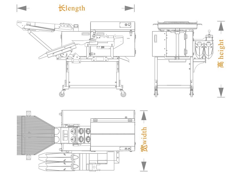 雙排敲蛋機(jī)+蛋液雙槽分離+對接版機(jī)型（長寬高）尺寸