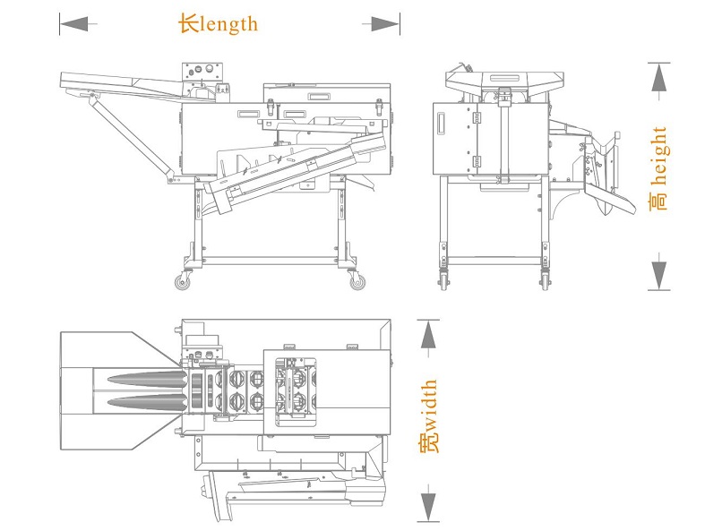 雙排敲蛋機(jī)+蛋液單槽分離+獨蓋機(jī)型（長寬高）尺寸