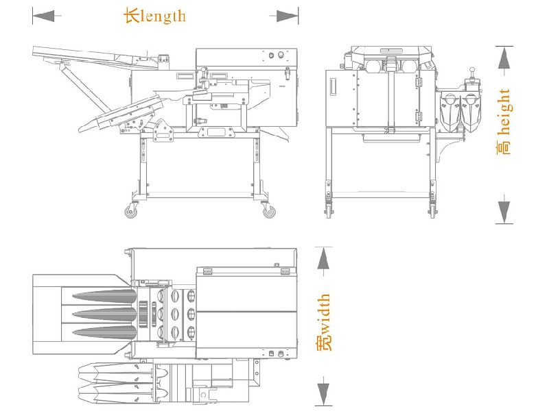 三排敲蛋機+雙槽蛋清蛋黃分離（長寬高）尺寸